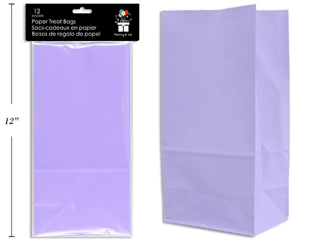 Paper Treat Bags Lavendar 10x5x3.5" 12pc/Pkg