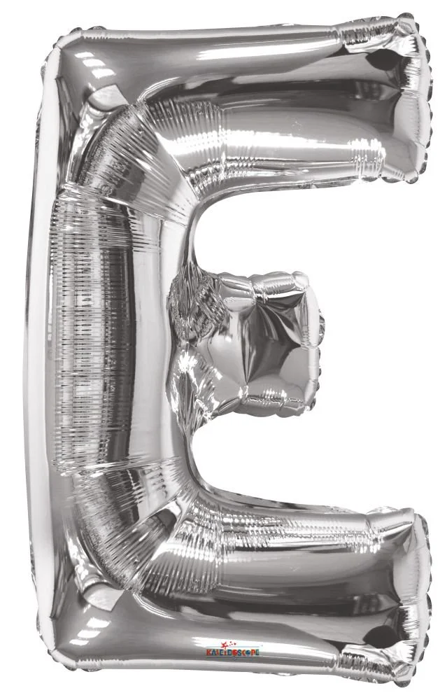 34" Silver Letter E Balloon