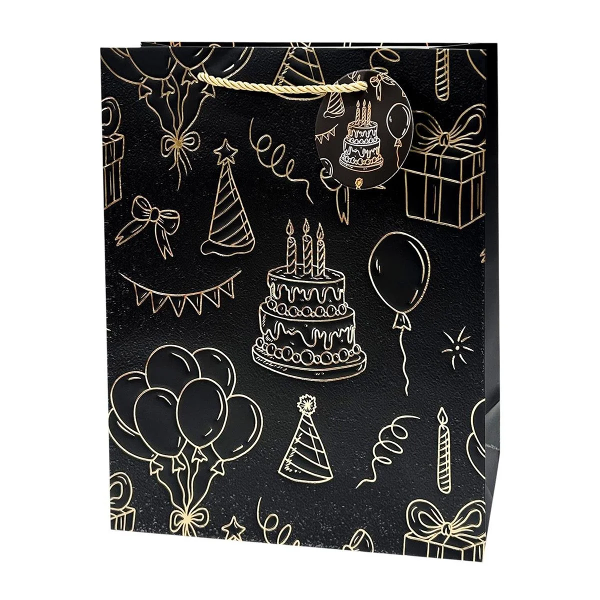 Paper T. Gift Bag, Jumbo, Birthday Outlines, Matte + HS, 210gsm