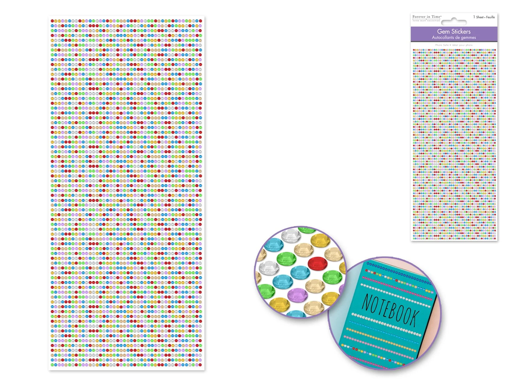 Paper Craft Sticker: 2mm Sparkle Gem Lines 3168pc D) Multi