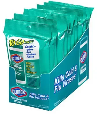 CLOROX DISINFECTING WIPES TO GO PACK 9 COUNT FRESH SCENT BLEACH FREE