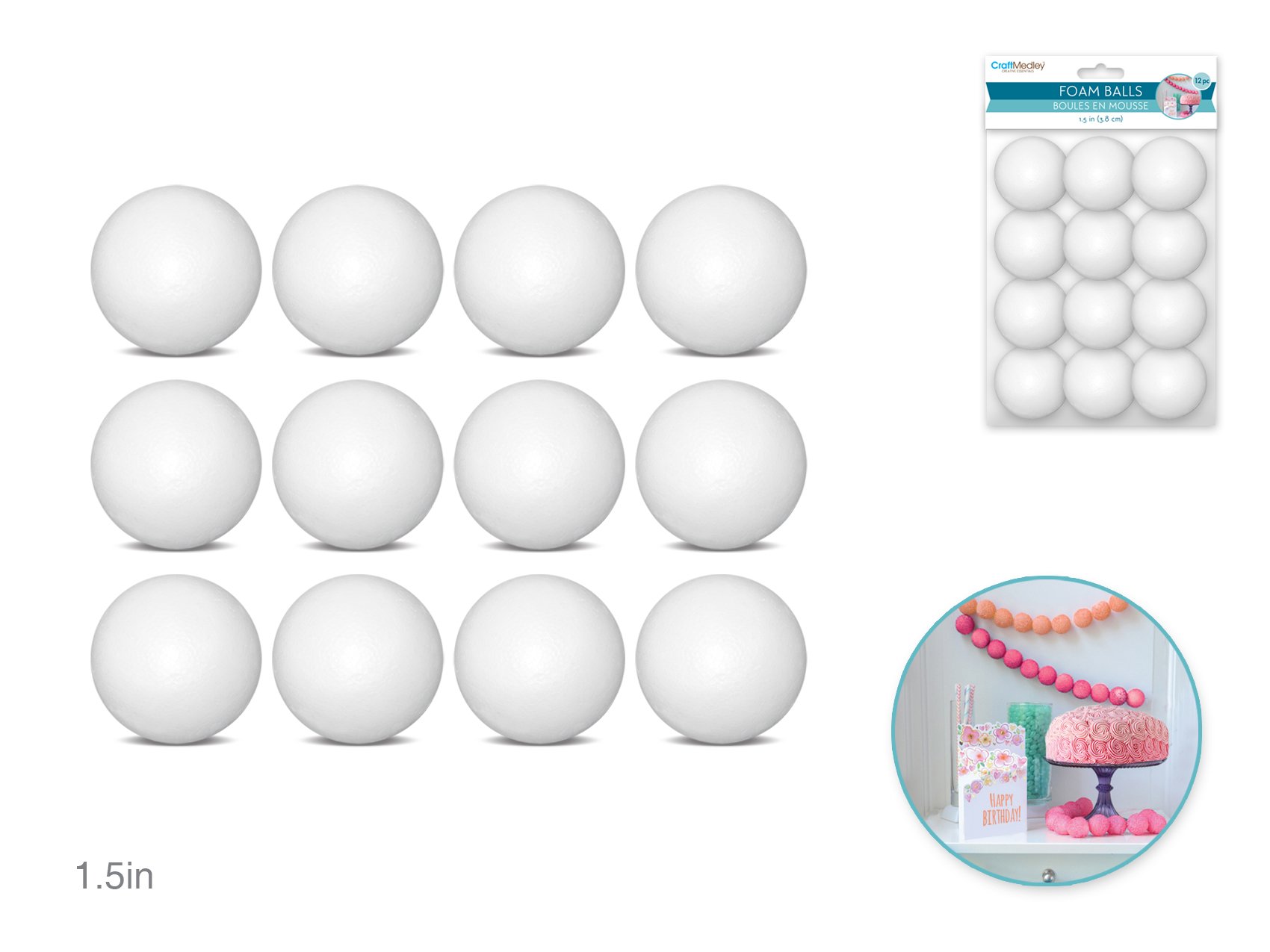 Polyfoam Ball: 1 1/2" 12/pk