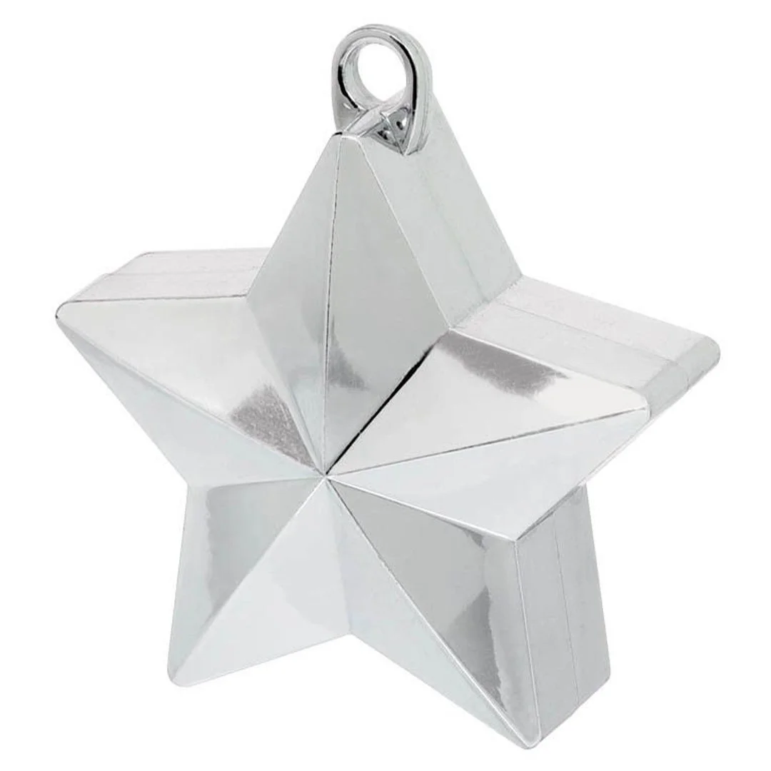 Silver Star Electroplated Balloon Weight