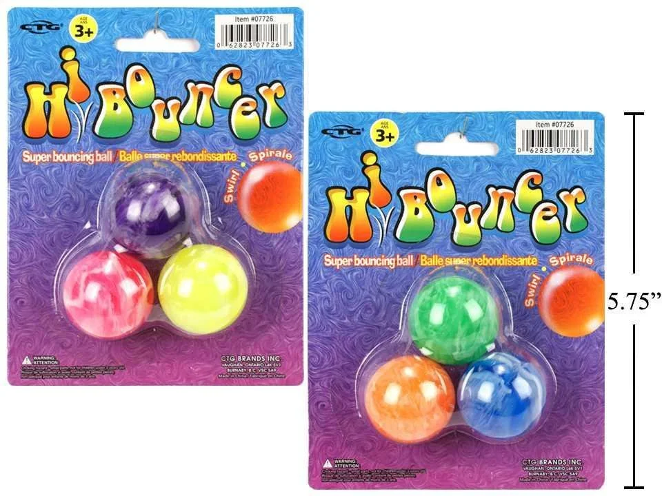 3-pc. 35mm Swirl Bounce ball