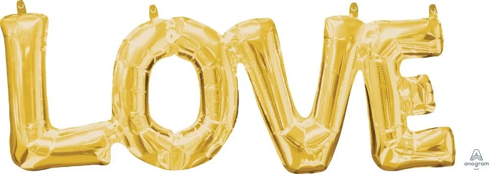 Phrase LOVE Gold Balloon