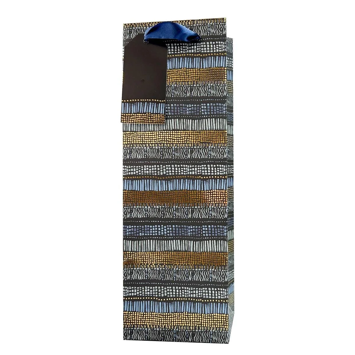 Paper T. Stripes Bottle Gift Bag, Matte/HS, 180GSM