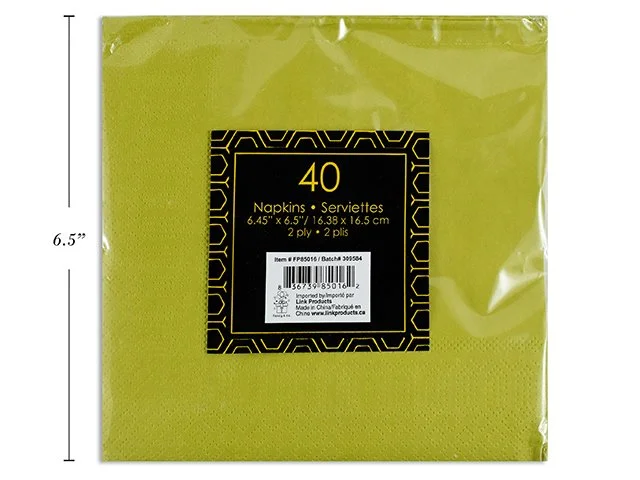 Gold Premium Napkins 2 Ply 6.45X6.5" 40/pk 33x33cm opened