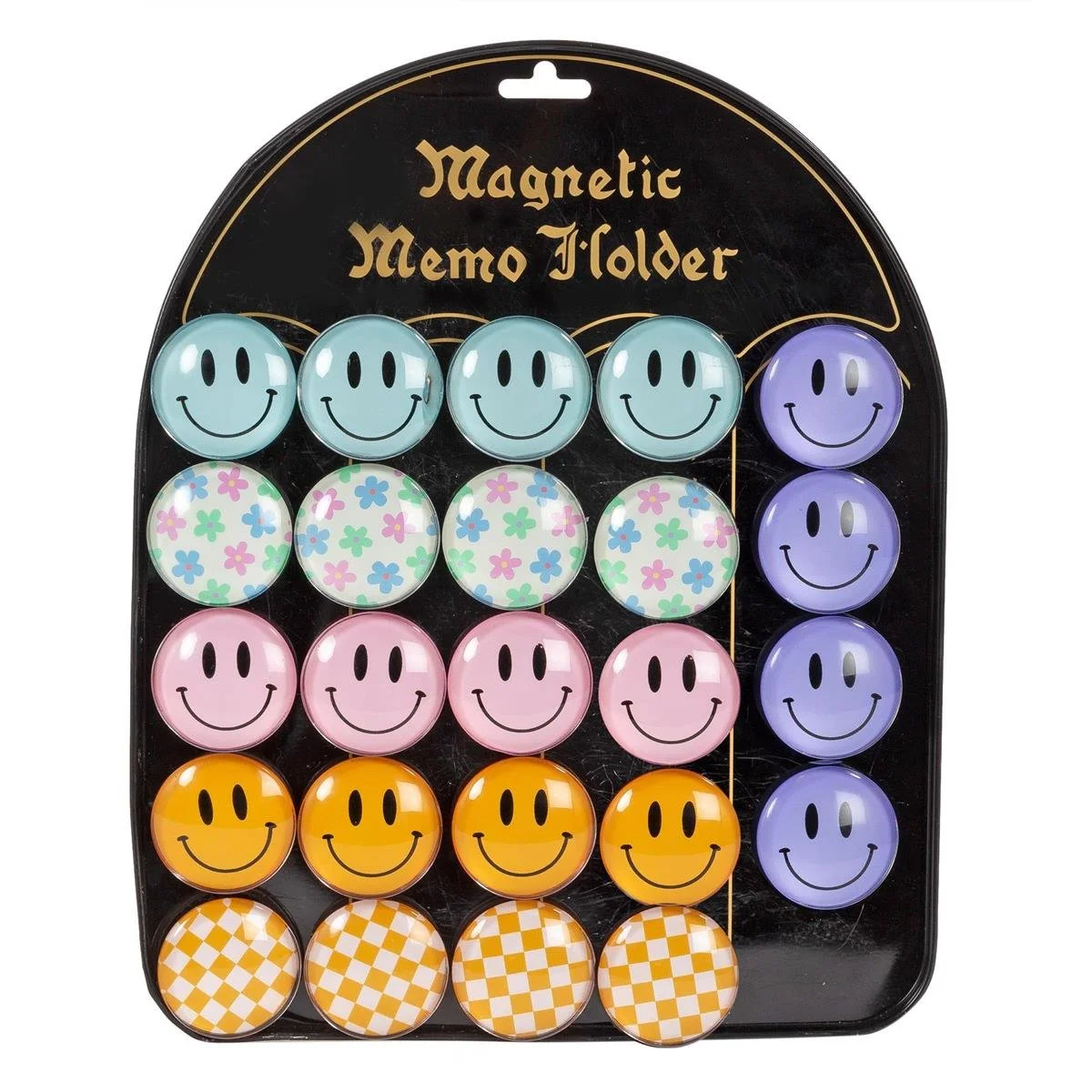 Happy Day Round Glass Magnet 1.5", 6 Asstd