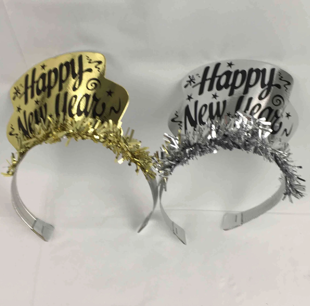 NY ACS Foil Tiara w/Fringes Asst