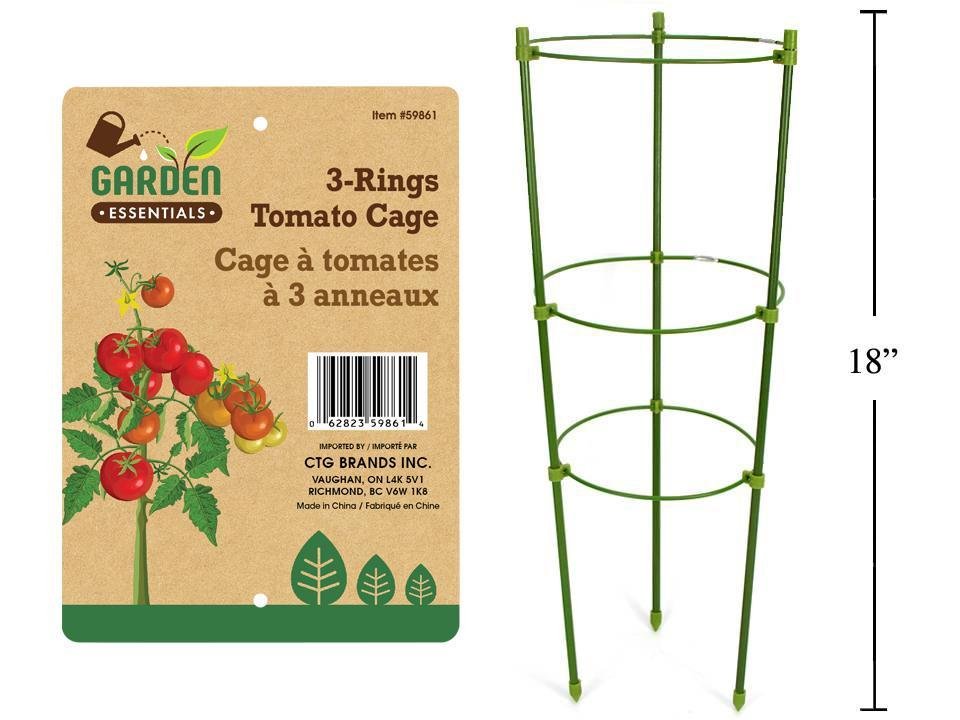 Garden E. 18" 3-Rings Tomato Cage