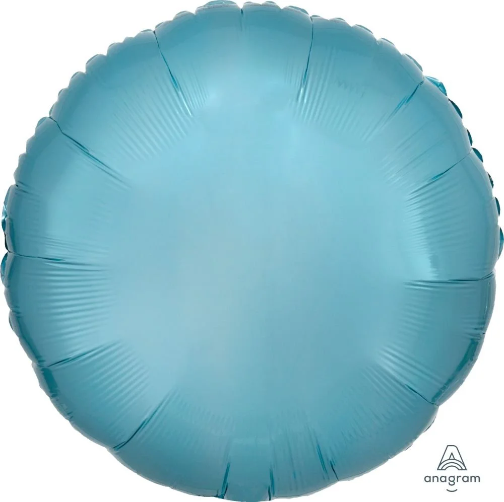 18" Metallic Pearl Pastel Blue Circle Balloon