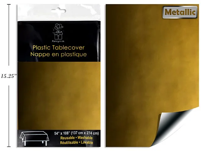 Metallic Gold Rectangular TableCover 54x108"  (40.5 sq ft )