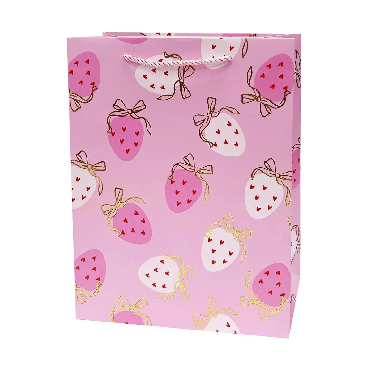 Paper T. Gift Bag, Jumbo, Strawberries, Matte HS, 210gsm