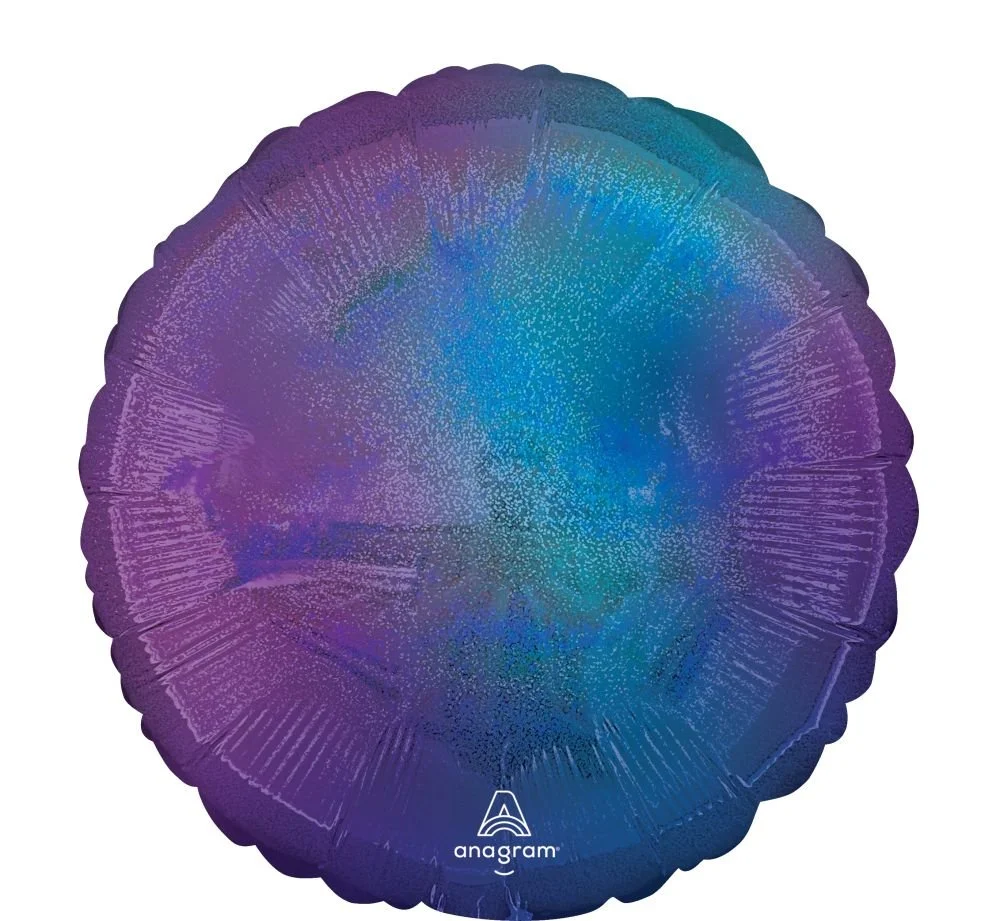 18" Circle Blue Aura Stardust Ombre Balloon