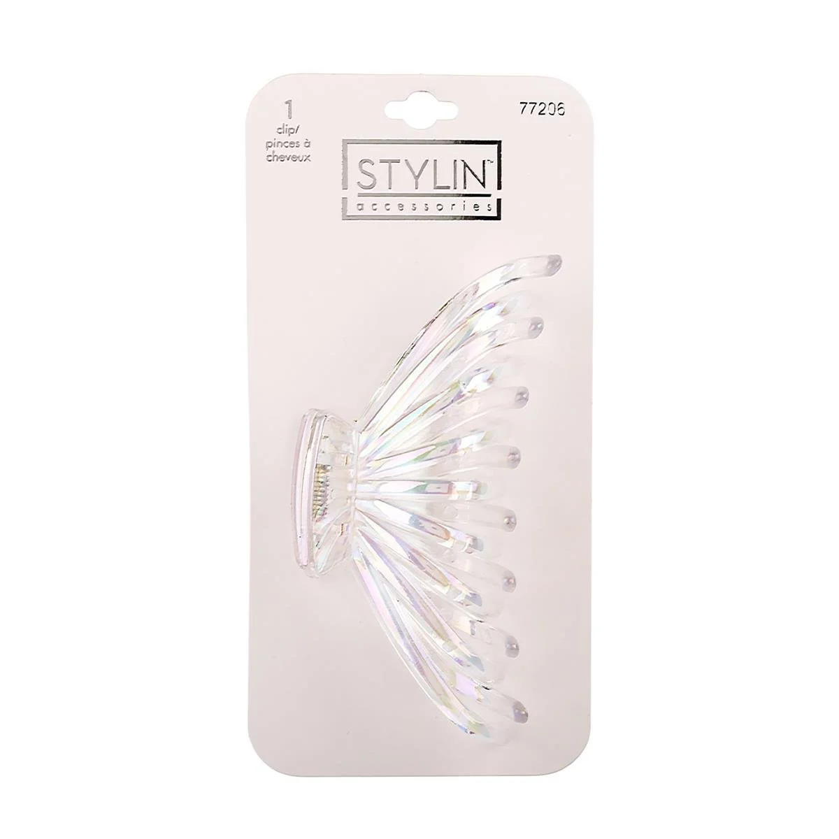 Stylin, 12cm Clear Iridescent Claw Clip