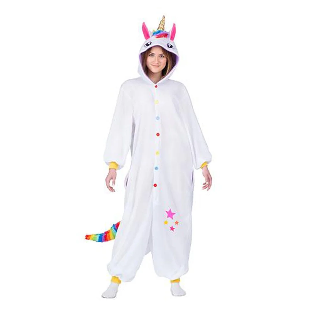 WHITE UNICORN PYJAMAS - ADULT COSTUME