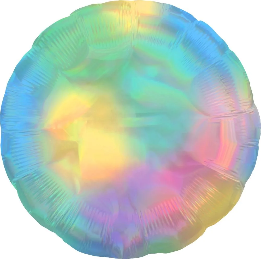 18" Iridescent Pastel Rainbow Circle Balloon