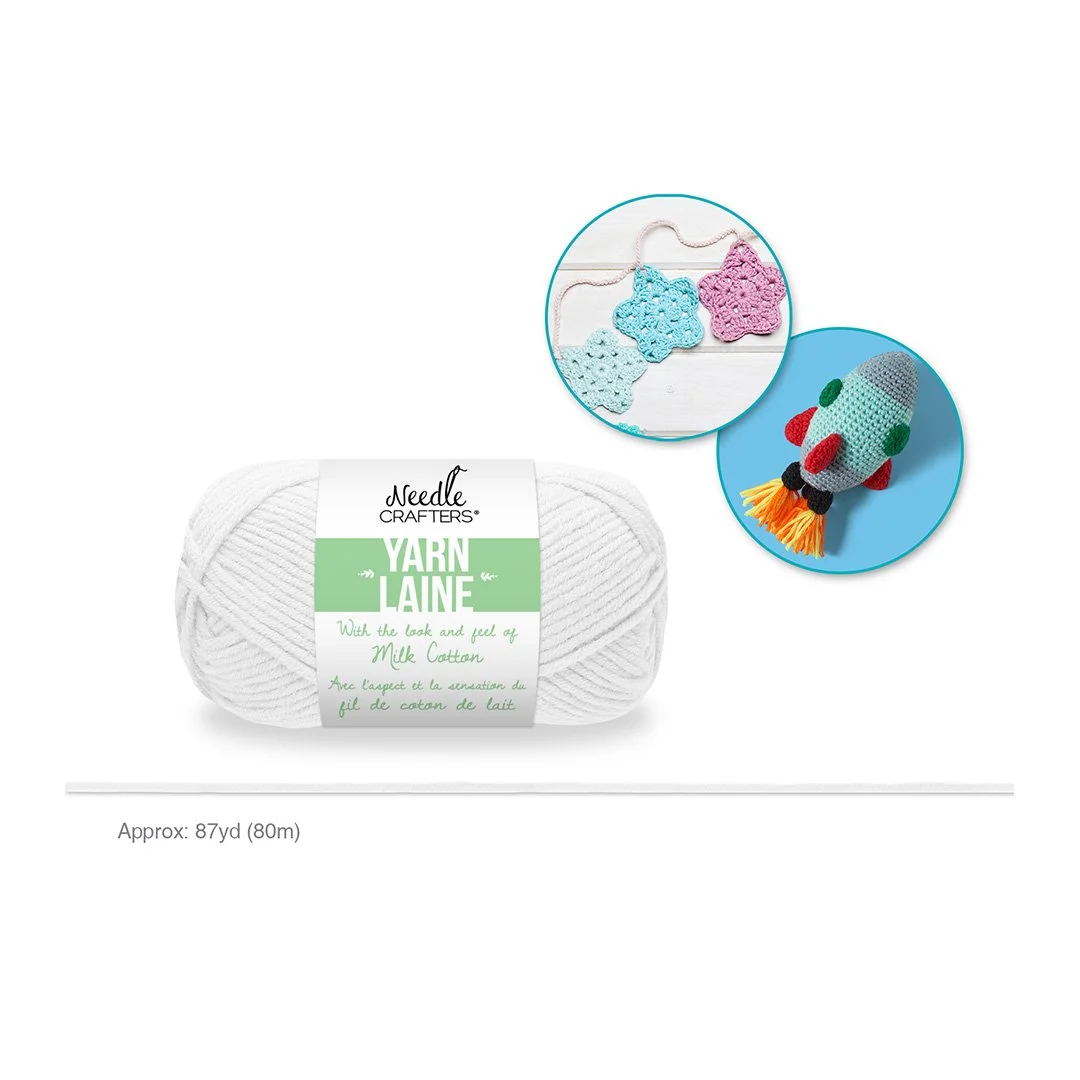 Needlecrafters: Acrylic Milk Cotton Yarn E - White