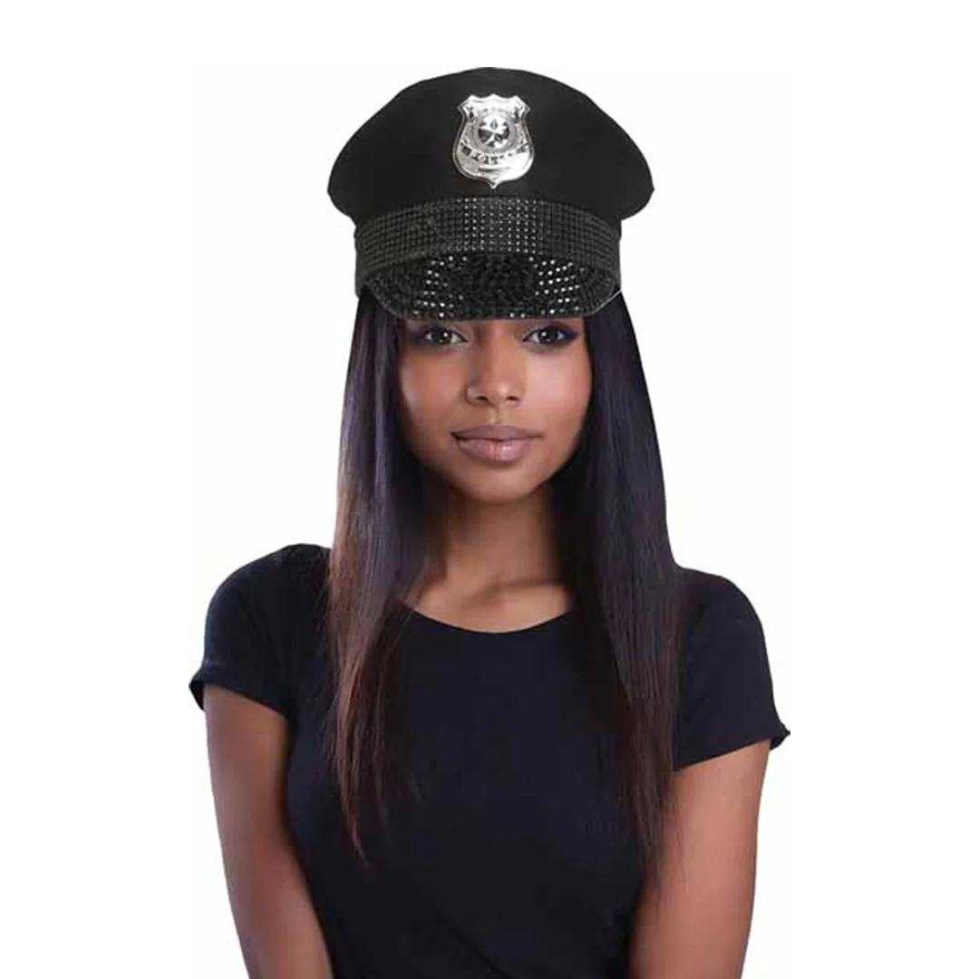 BLING POLICE HAT ADULT