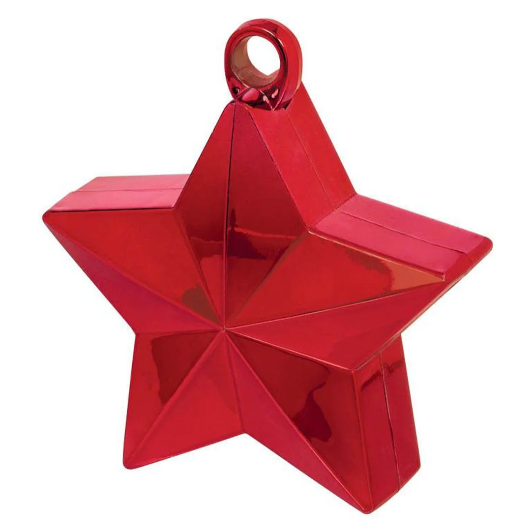 Star Electroplated Balloon Weight - Red