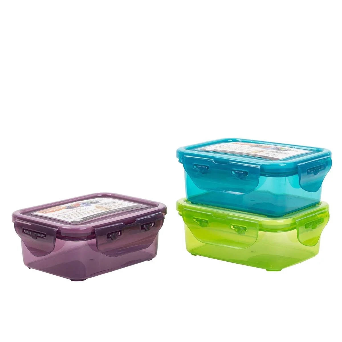 Luciano 345 ml Container w/ Locking Lid, 5.25"x4"x2", 3 colours