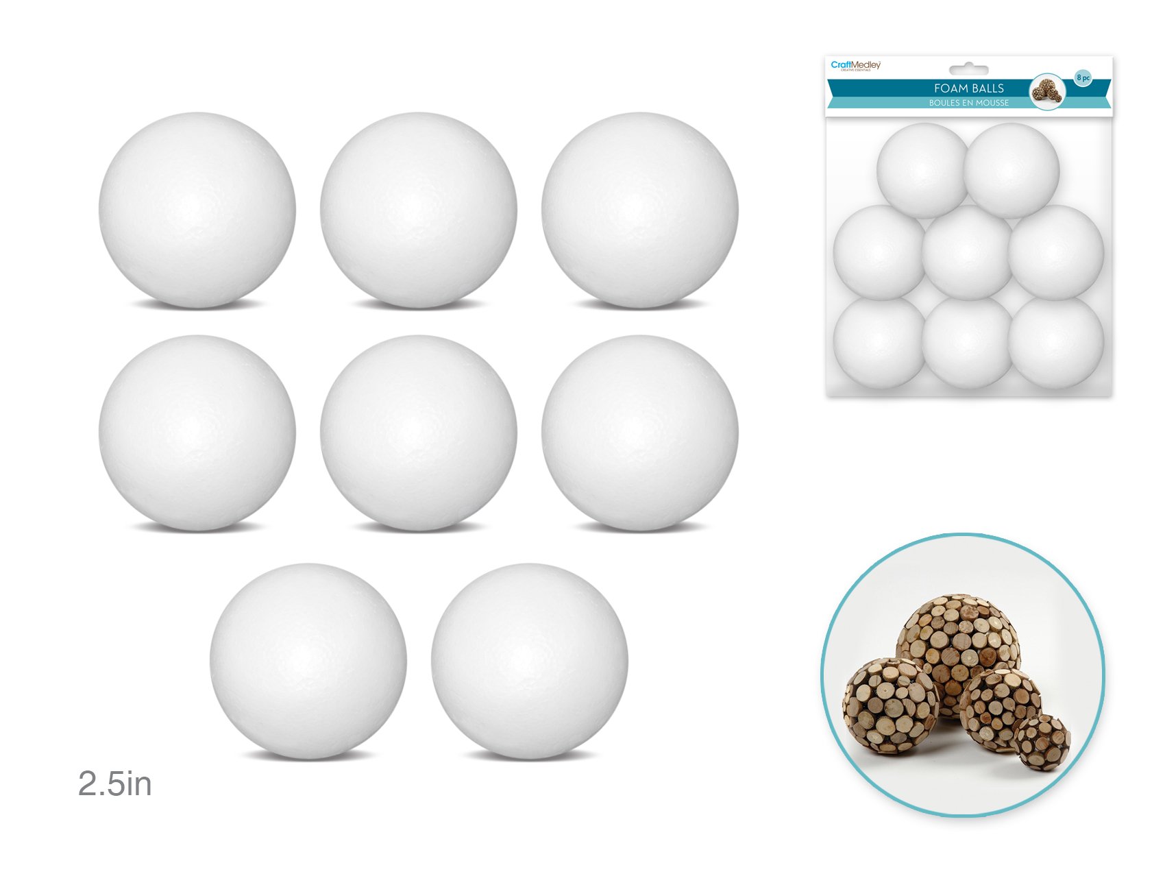 Polyfoam Ball: 2 1/2" 8/pk
