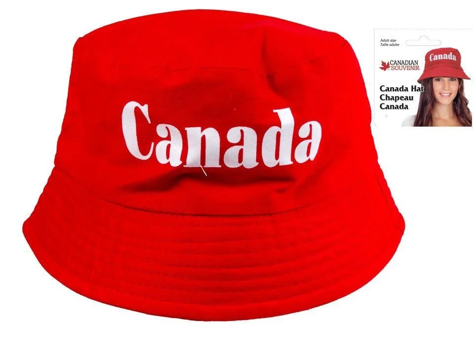 Canada Bucket Hat-Red, Adult Size