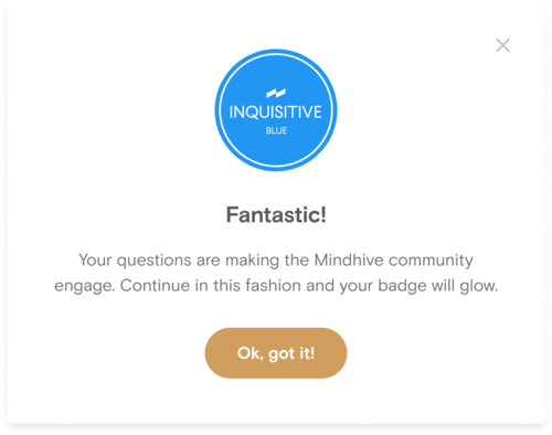 Inquisitive badge on Mindhive