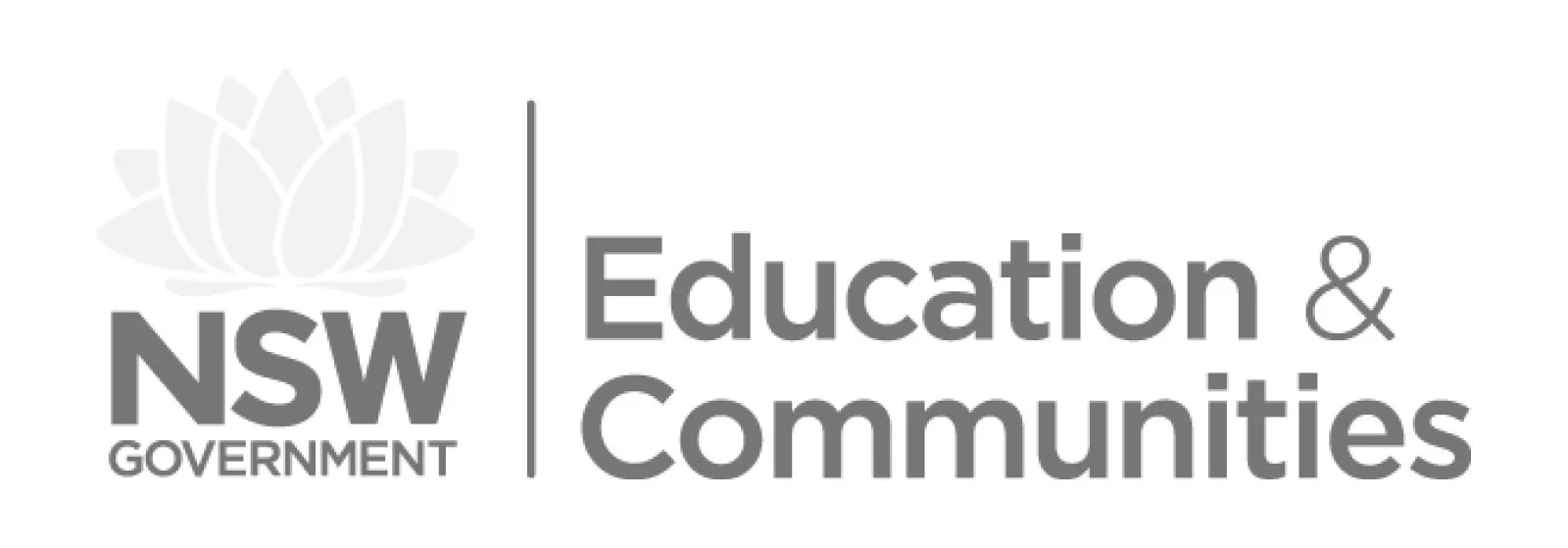 NSW Government Education and Communities logo with a stylized lotus flower.