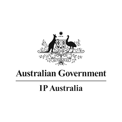 Australian Government logo featuring a kangaroo and an emu standing on either side of a shield with a star and a Commonwealth bonnet, with the text 'Australian Government' and 'IP Australia' beneath.