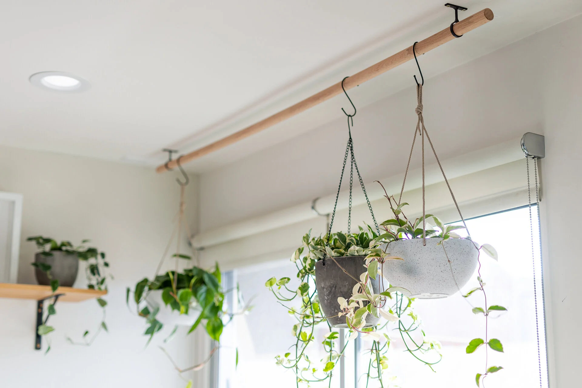 thumbnail image 2 of Lewondr Wall Hanging Plant Bracket, 2 Pack 12 Inch Retro Iron Metal Wall Décor Shepard Hook Lantern Wall Hanger For Hang 2 of 11