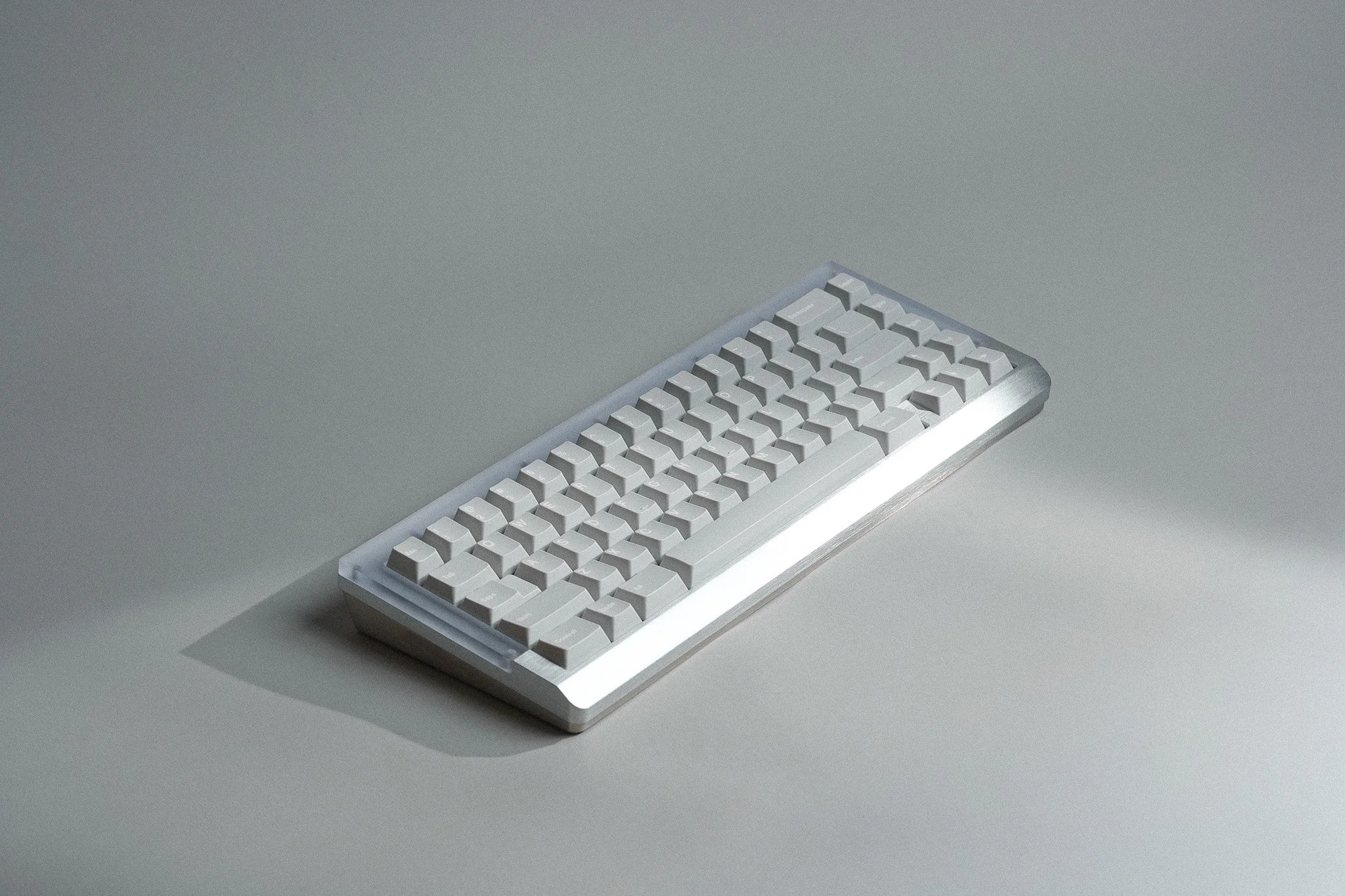 Brushed Steel with GMK Modern Materials Concrete Keycaps