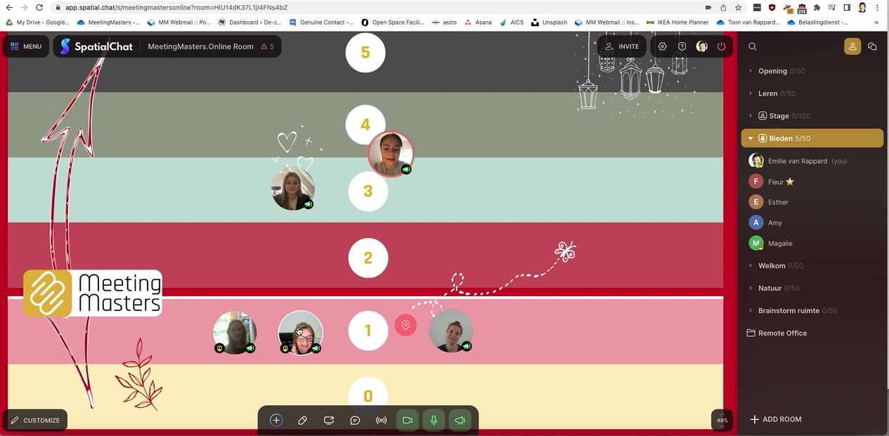 over de streep SpatialChat