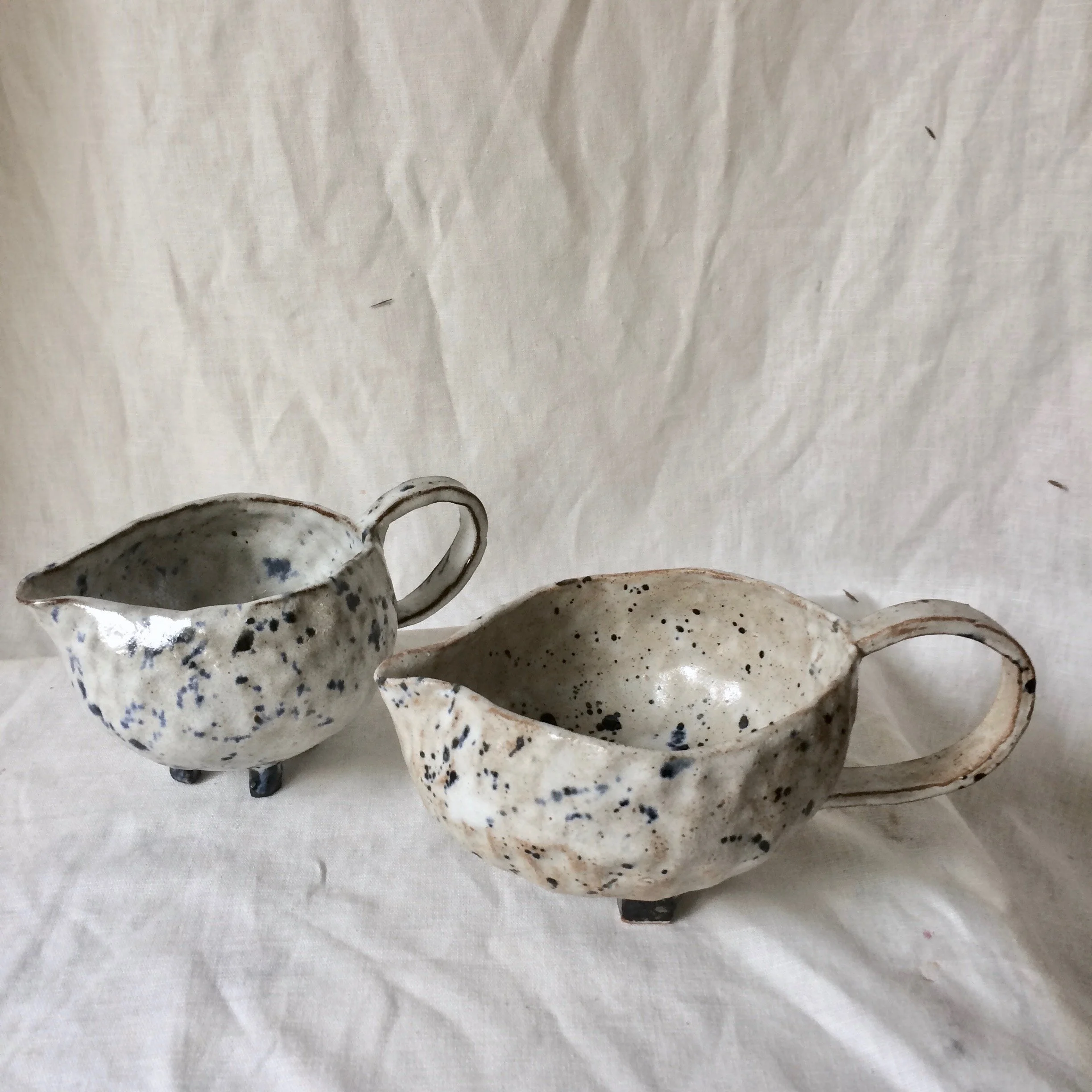 Freckled Pouring Jugs with Feet