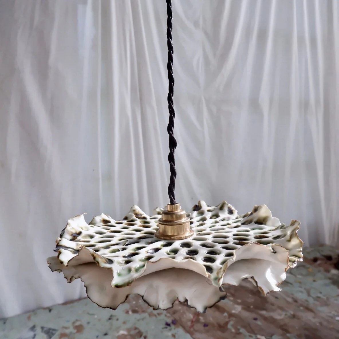 Green Spotted Jellyfish Ceiling Light