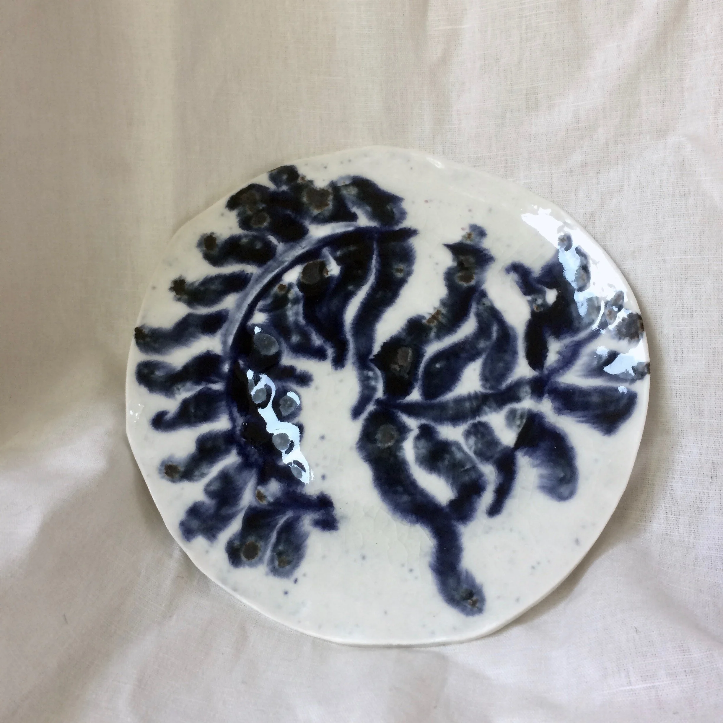 Medium Porcelain plate - Fern Print series
