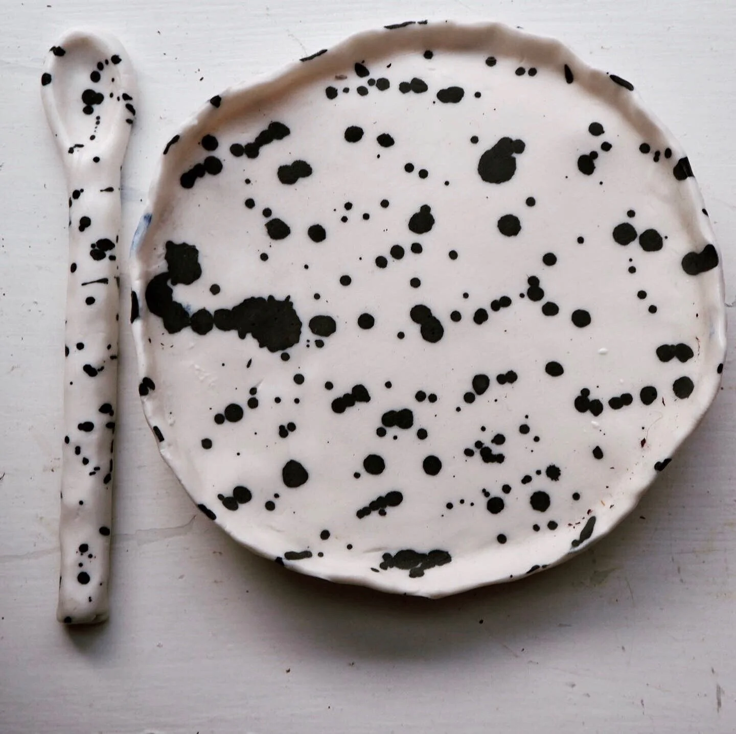 Porcelain Dalmatian Plate & Spoon