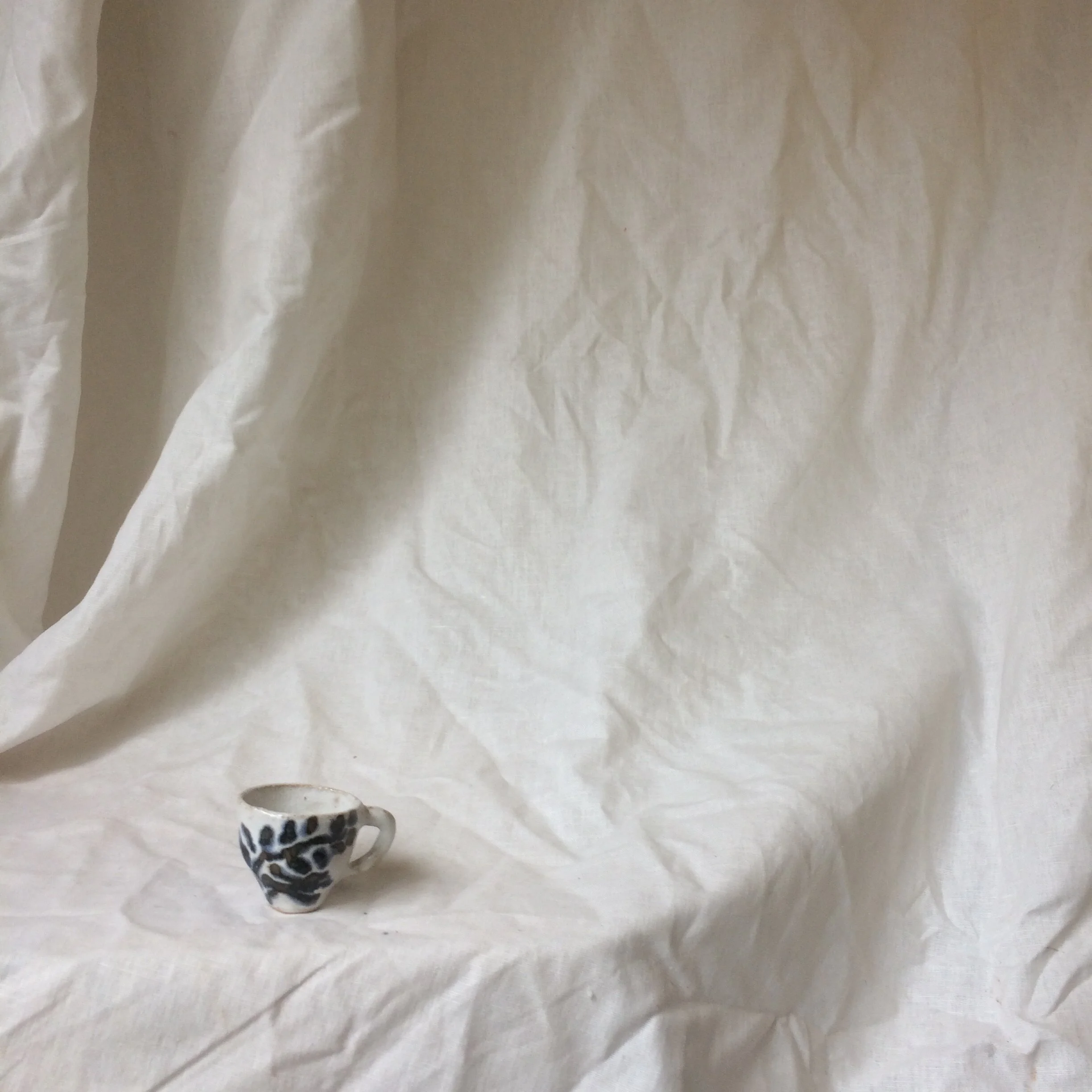 Tiny Porcelain Cup - Fern Print series