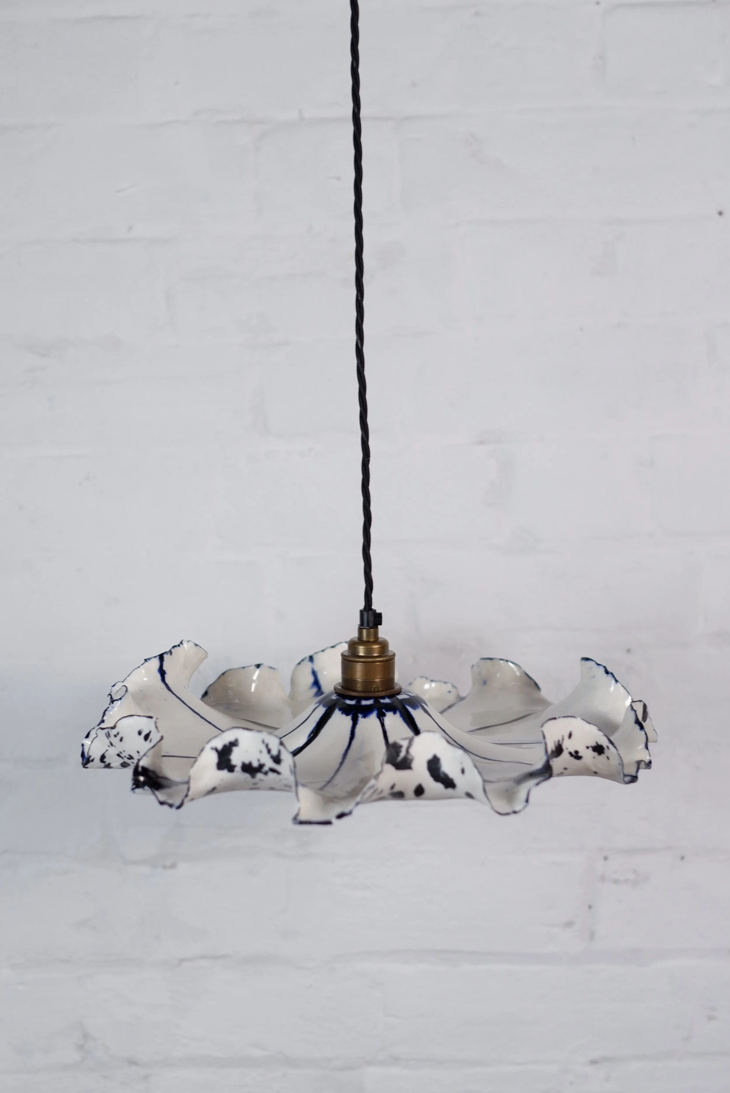 Ink blue striped jellyfish ceiling pendant (large)9.JPG