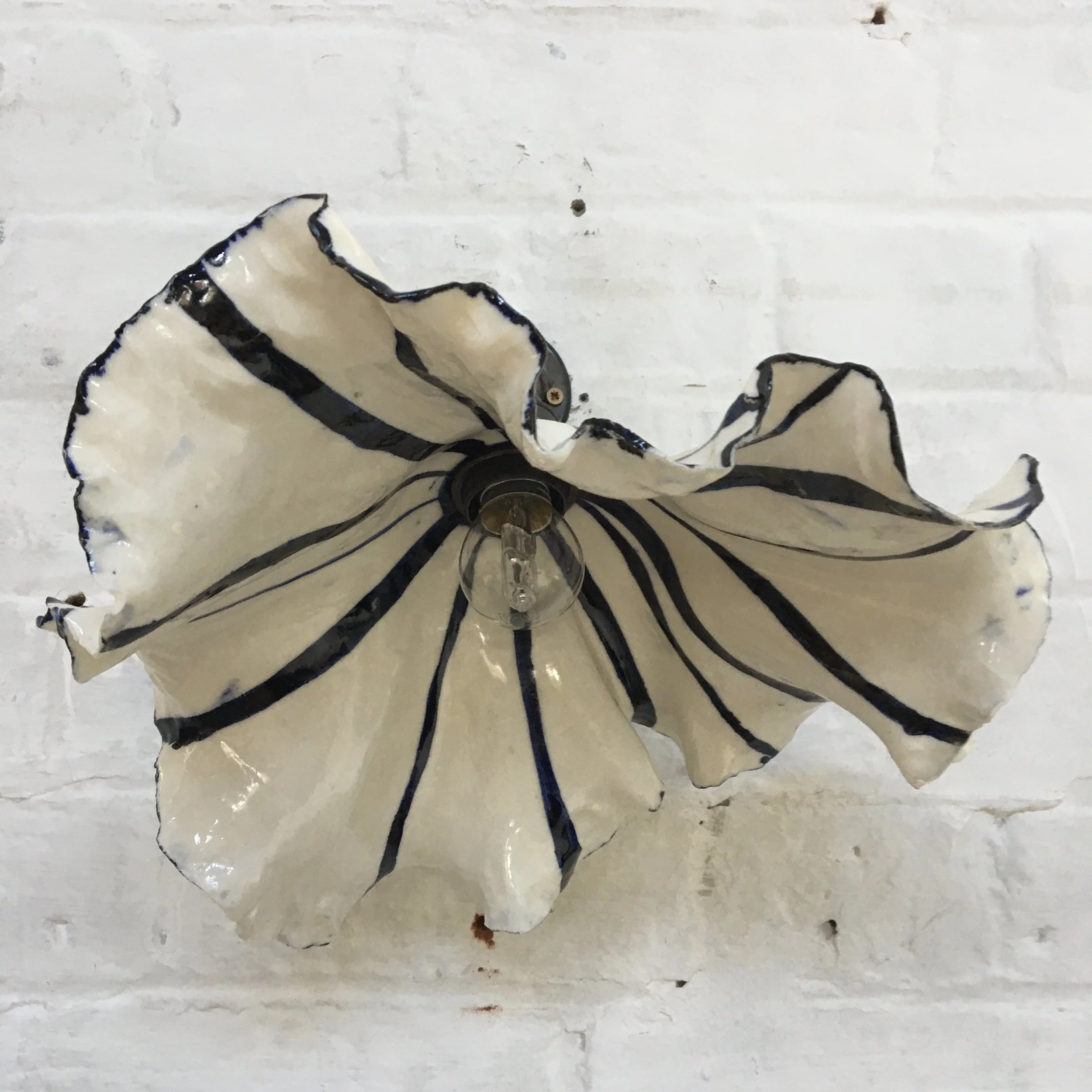 Blue striped anemone wall light