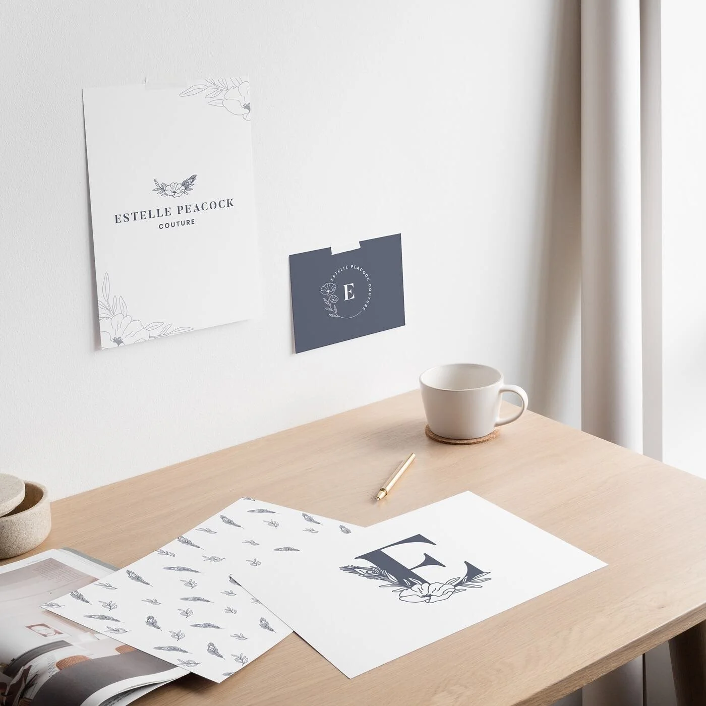 A bridal + couture logo refresh for a talented fashion designer and dressmaker @estelle_peacock_couture  This was 1 of 2 branding projects we worked on and long overdue a showcase 😅 
Inspired by her beautiful name we incorporated a delicate peacock feather illustration and her fave florals to create a unique brand design. I&rsquo;m a bit obsessed with the floral line art patterns.

The draft concepts at the end were part of the process and just too pretty not to share. 

#branddesigner&nbsp;#brandinspiration #creativeladydirectory #freelancingfemales #keepgoingkeepgrowing #madebymoyo #nzfashiondesigner #welovebranding