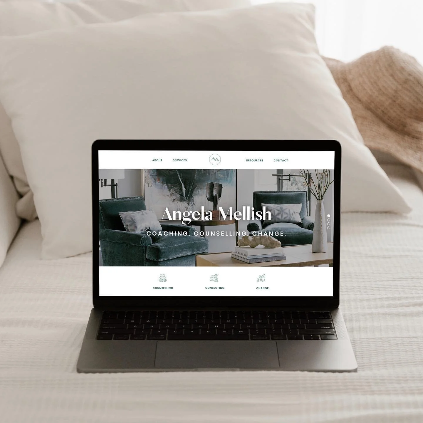 The final refreshed brand and website concept for a client a wee while ago. This was for a coach + counsellor so we went for a calm vibe inspired by nature 🌿 🏔 .
.
.
.
#brandingdesigner #logodesigns #smallbusiness #madebymoyo #graphicdesign 
#landingpagedesign