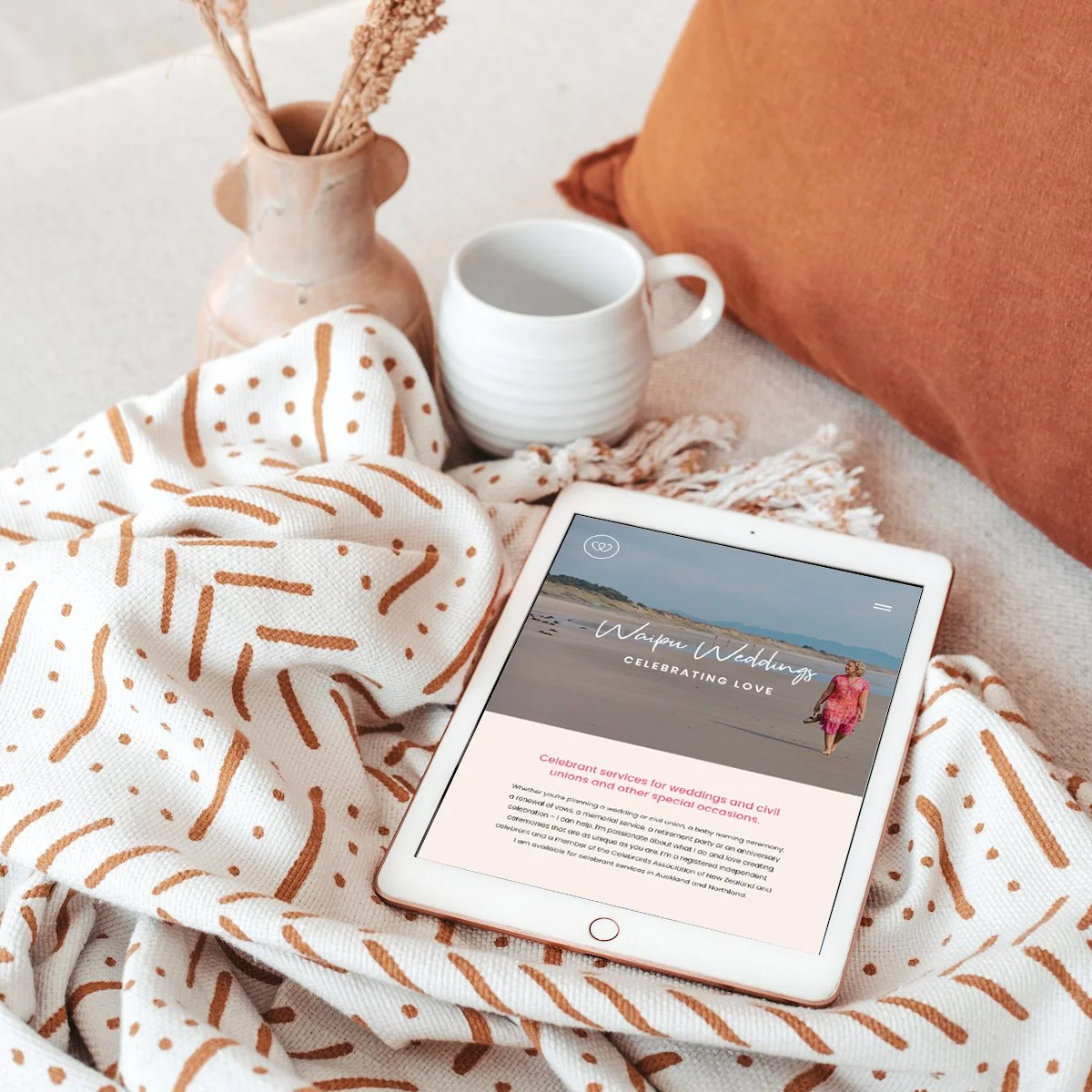 Web Design Beautiful SquareSpace Website Little and Create Small Business New Zealand Blenheim Celebrant Pink