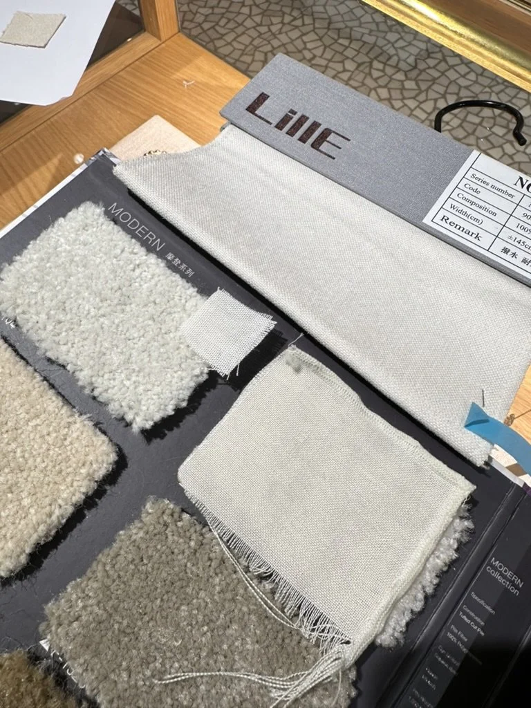 Carpet and fabric swatches