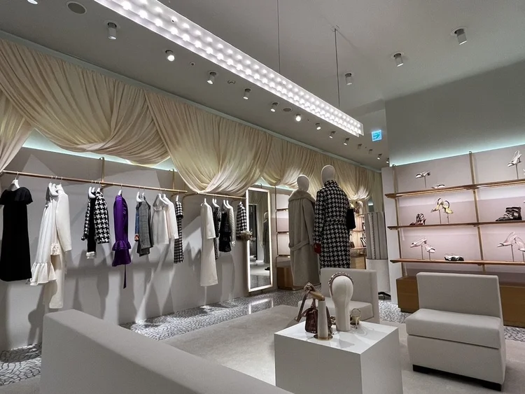 Wide shot of completed boutique space