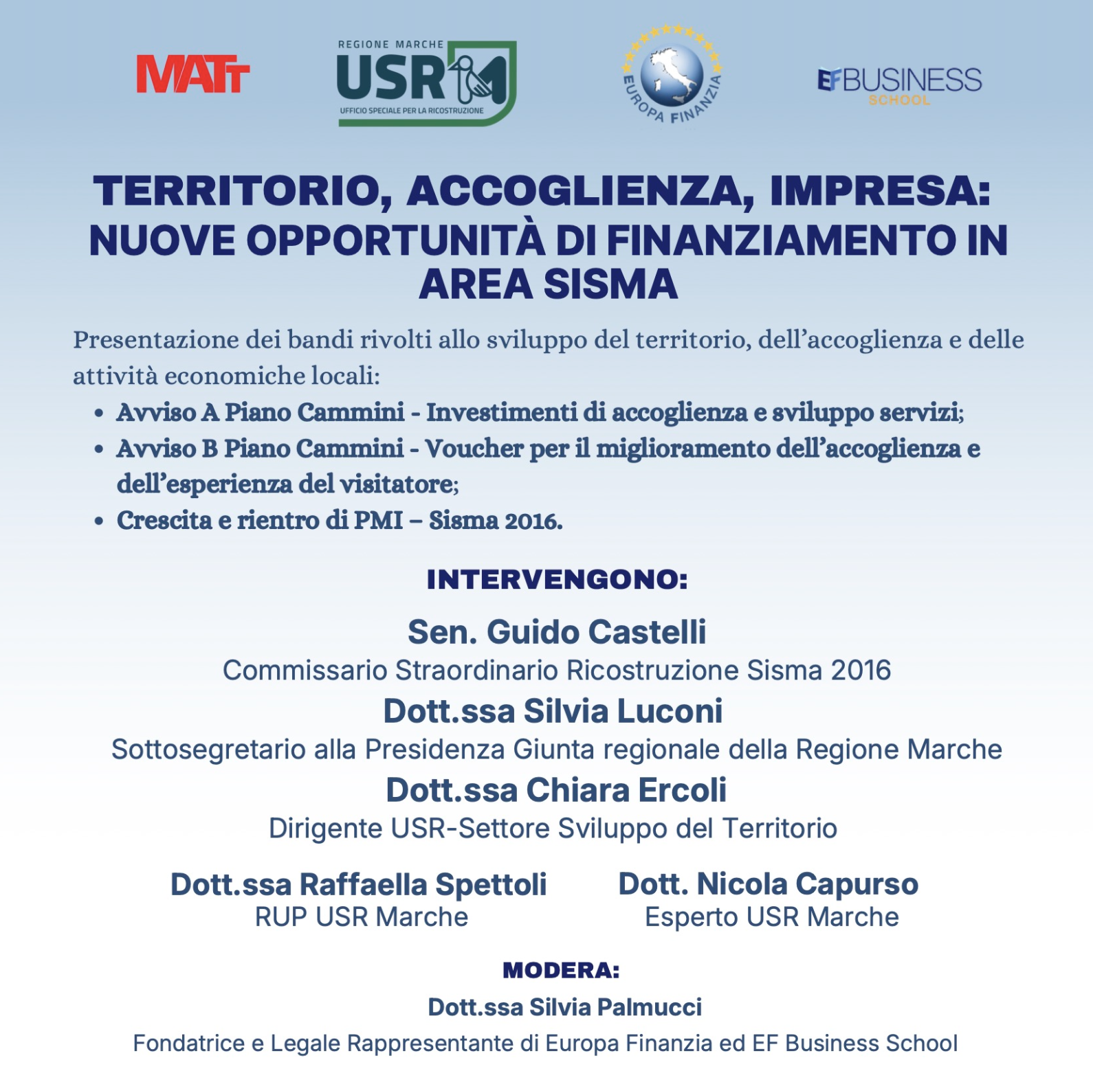 Territorio, Accoglienza, Impresa: nuove opportunità di finanziamento in area sisma