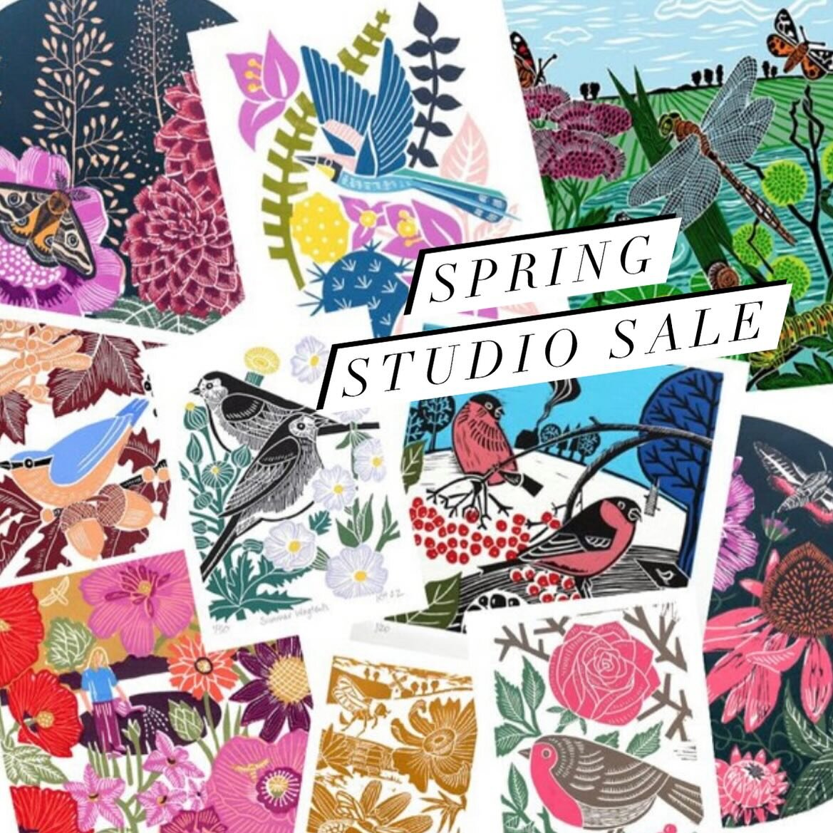 I have had a Spring clean in the studio to make way for some exciting new editions I am working on. You can get up to 50% off prints in my sale shop. ❤️#springsale #originalprintsforsale #originalprints #originallinocut link to sale in my stories and