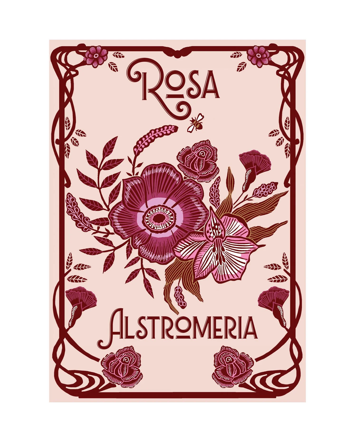 Rosa Alstromeria