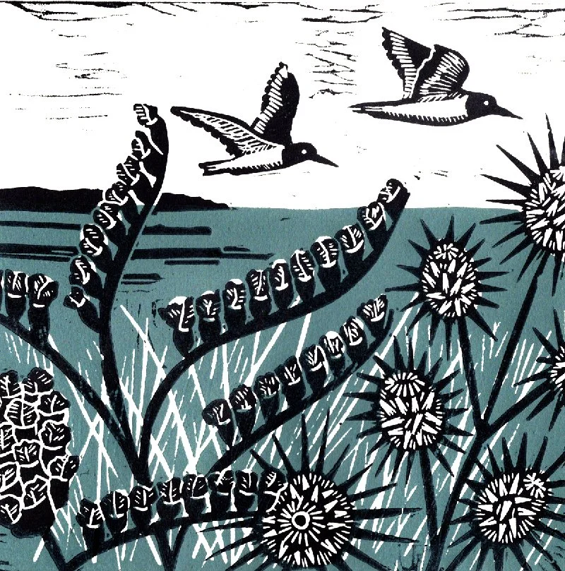Oystercatchers Over Holkham - Bawden blue
