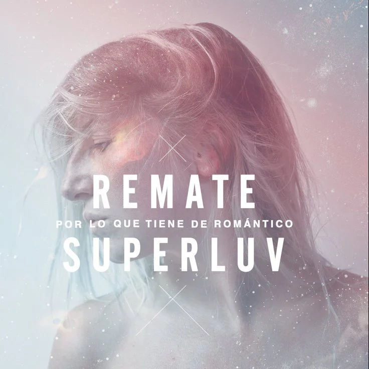 Portada del álbum Superluv, de Remate. Una mujer rubia de perfil, se muestra como una ensoñación.